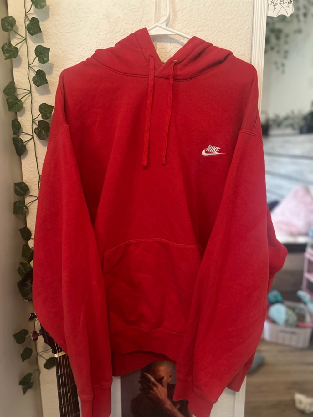 Nike Red Hoodie with Small Chest Swoosh
